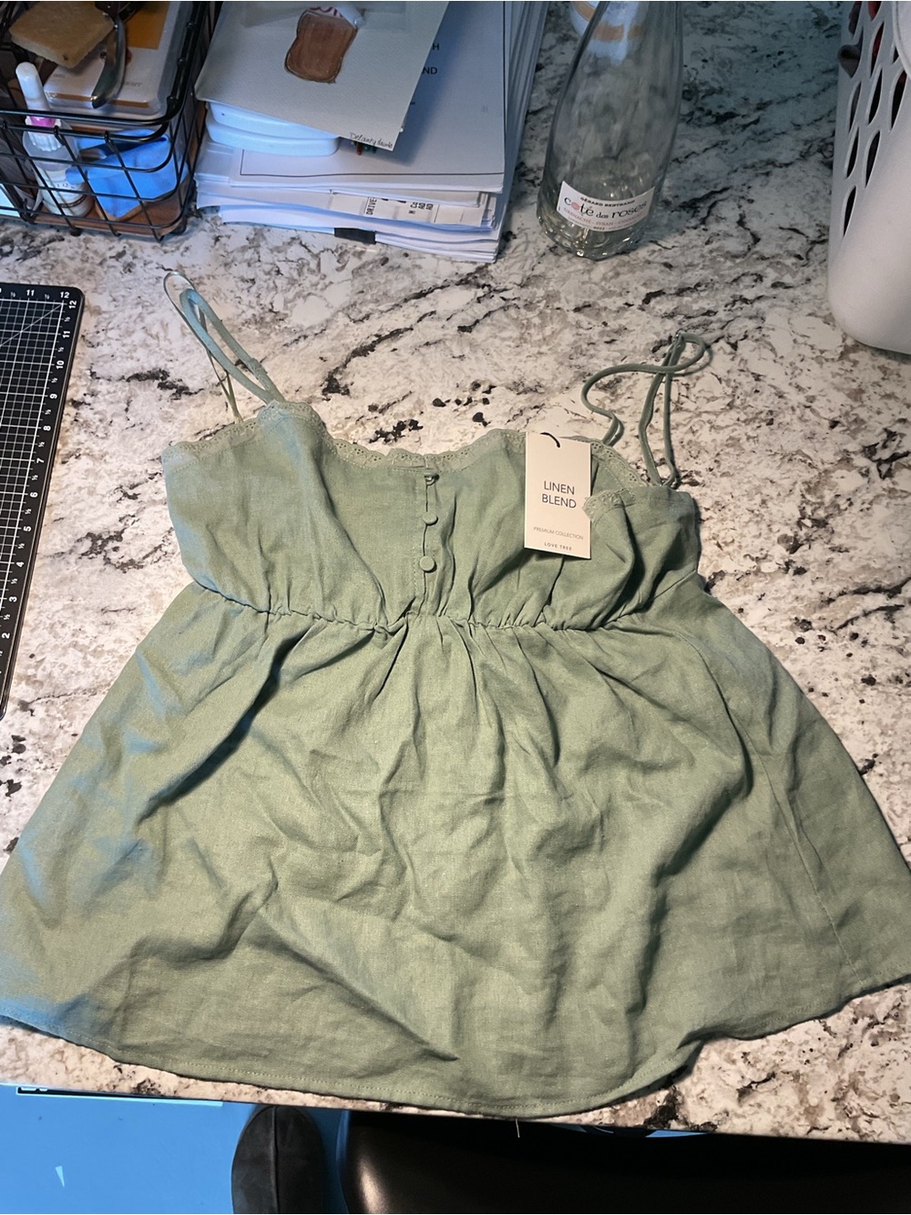 Babydoll Olive Green Top